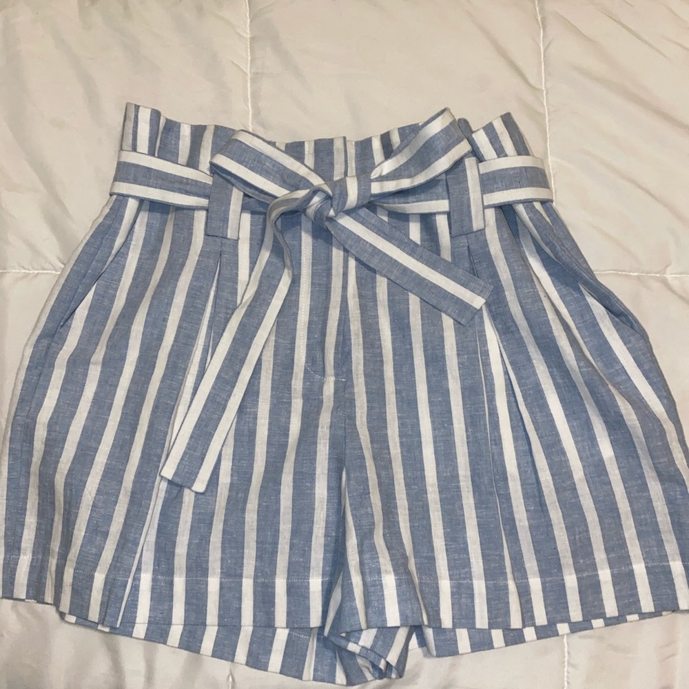 Striped Paper Bag Shorts